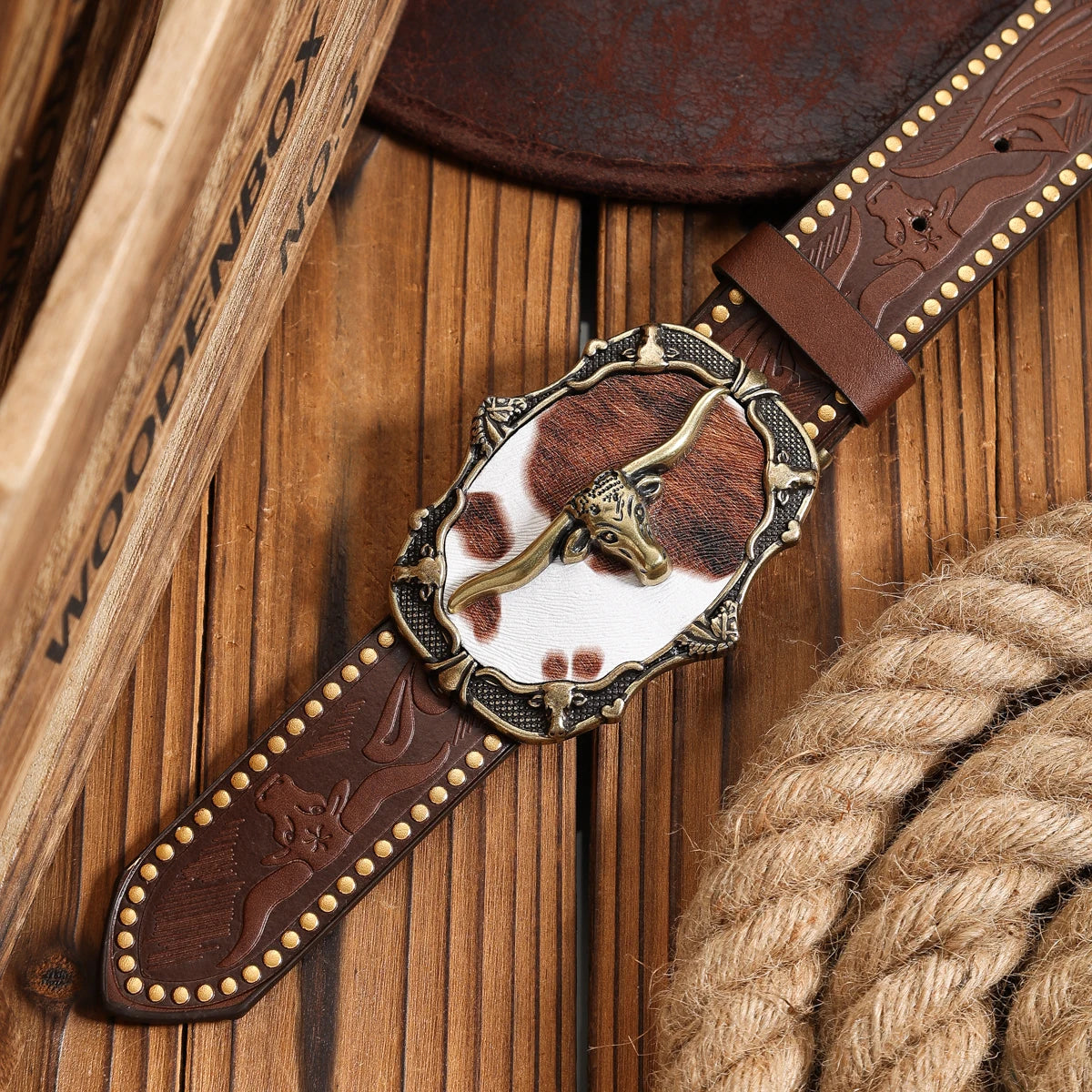 PU Western Retro Belt Solid Belts — Black | KIMLUD