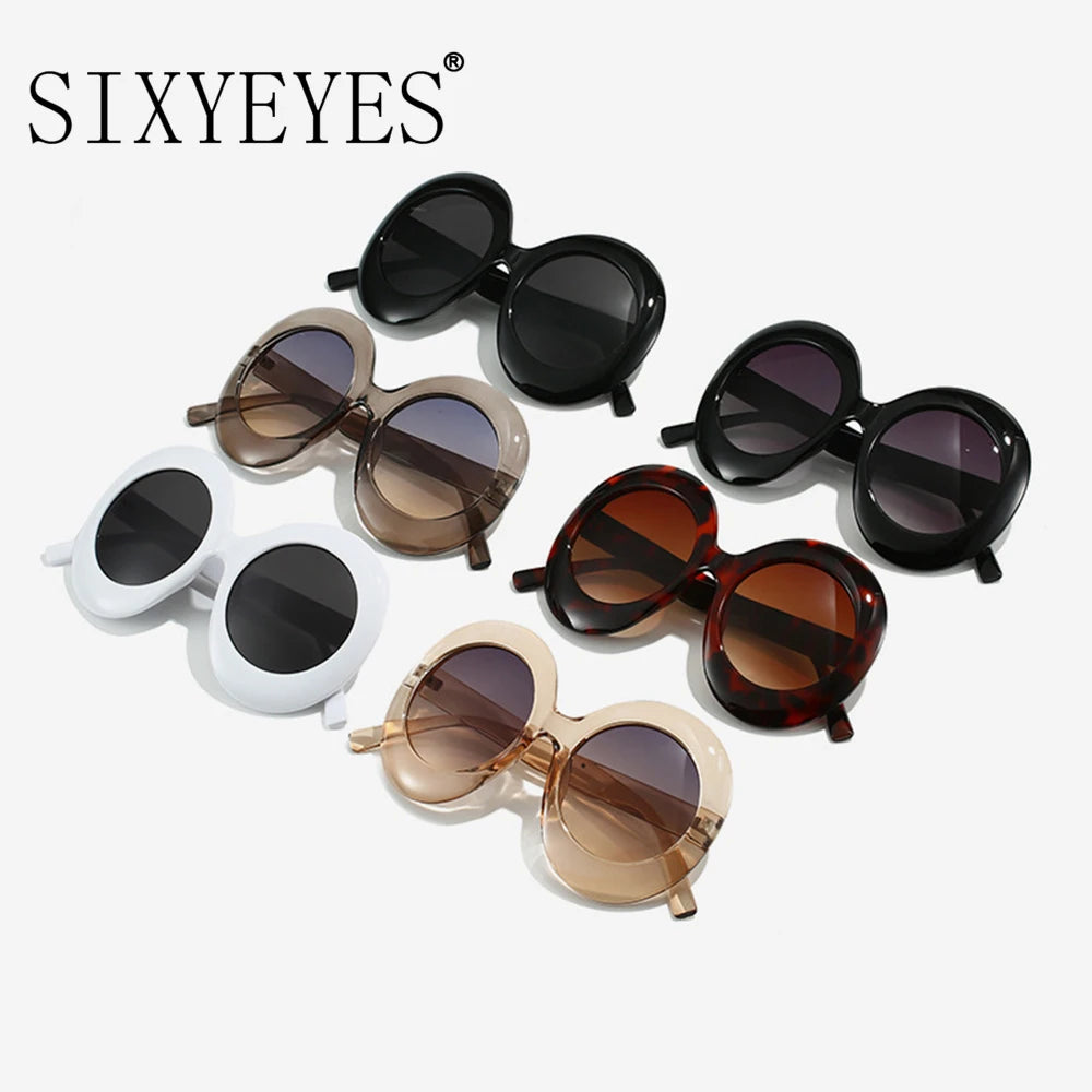 Premium Plastic Oversized Oval Sunglasses — Black | KIMLUD