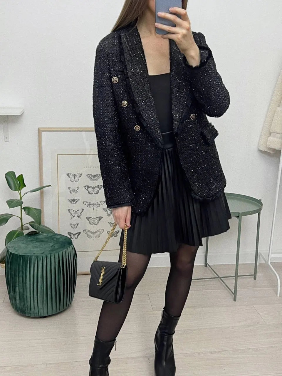 Suit Jacket – Slim Fit – Blended Fabric – Black | KIMLUD