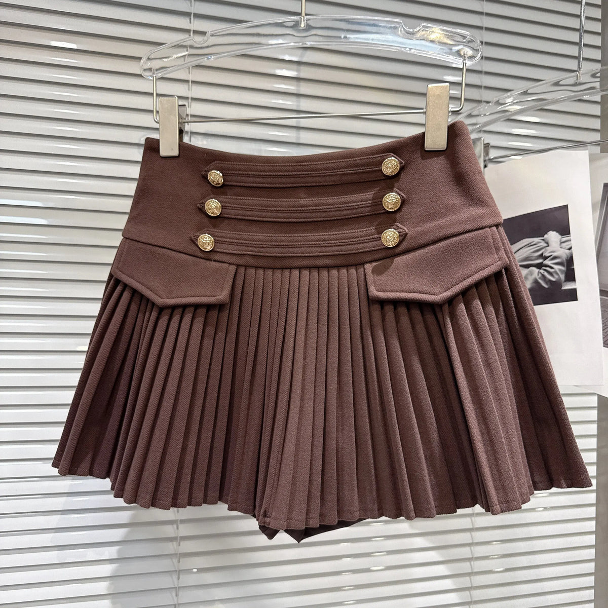 A-Line Skirt – High-Waisted Pleated – Polyester Blended | KIMLUD