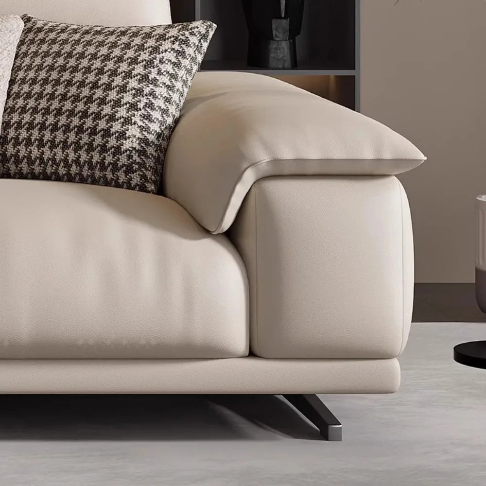 Genuine Leather Italian Living Room Sofa Luxury Lounge Designer Minimalist Sofas Modern Family Muebles Furniture Decoration