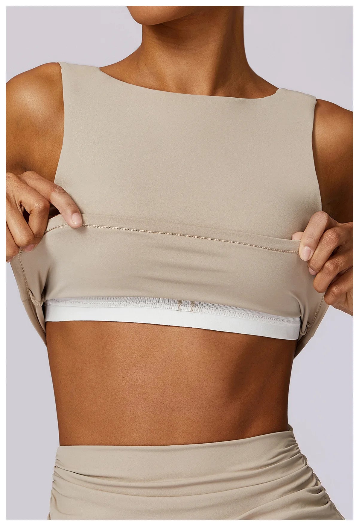 Nylon-Spandex Sports Bra Backless Push Up — Slate Blue | KIMLUD