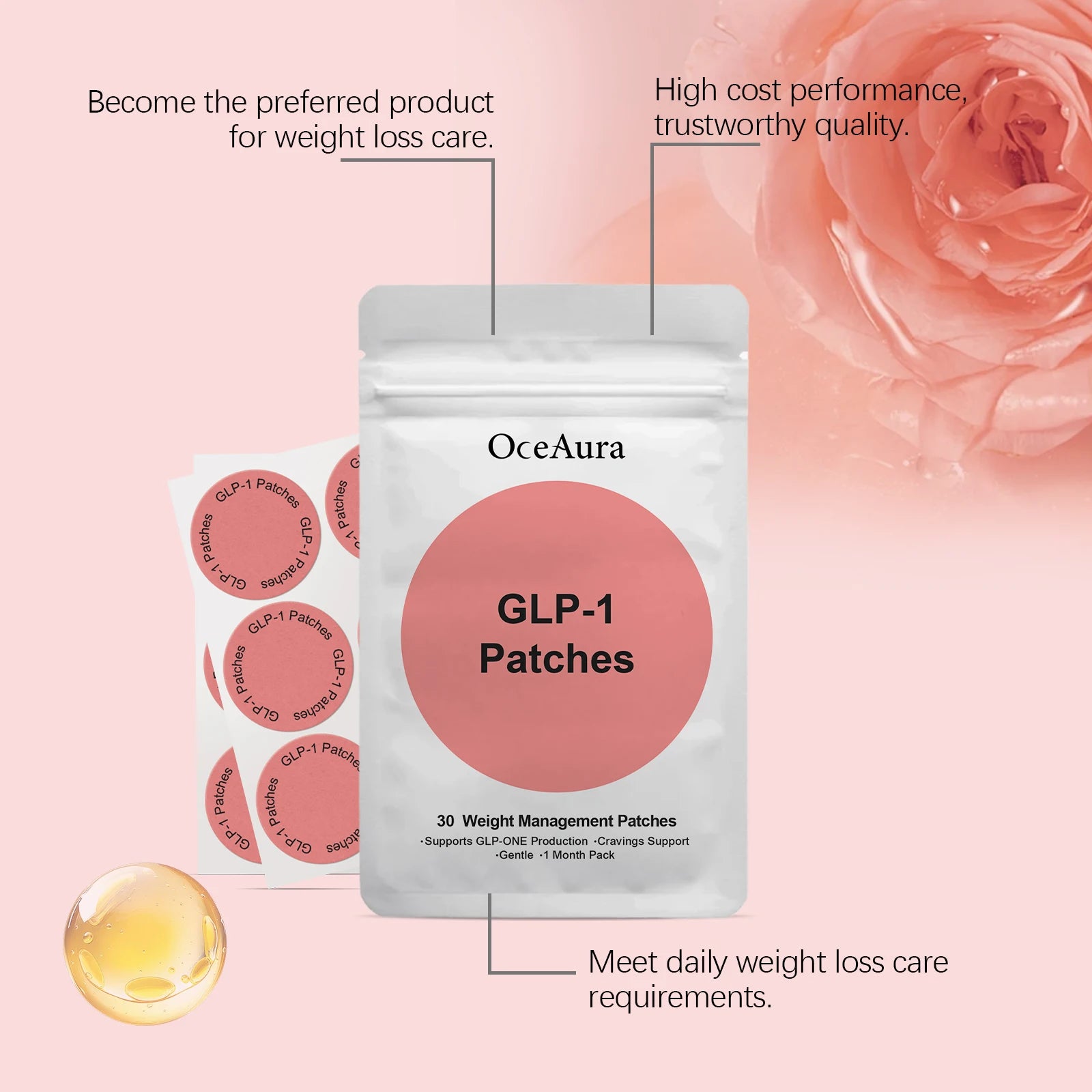 GLP-1 Weight Management Patches Body Shaping Slimming Burning Fat Improve Stomach Belly Ensure Lasting Weight Loss Results