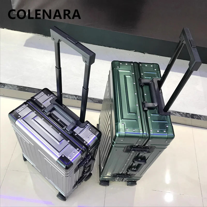 Aluminum Magnesium Alloy Boarding Box Suitcase — Black | KIMLUD