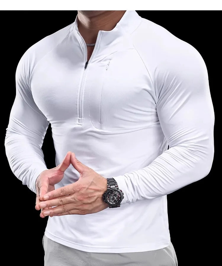 Technical Knit Long-Sleeve T-Shirt Quick-Dry — Sand Beige | KIMLUD
