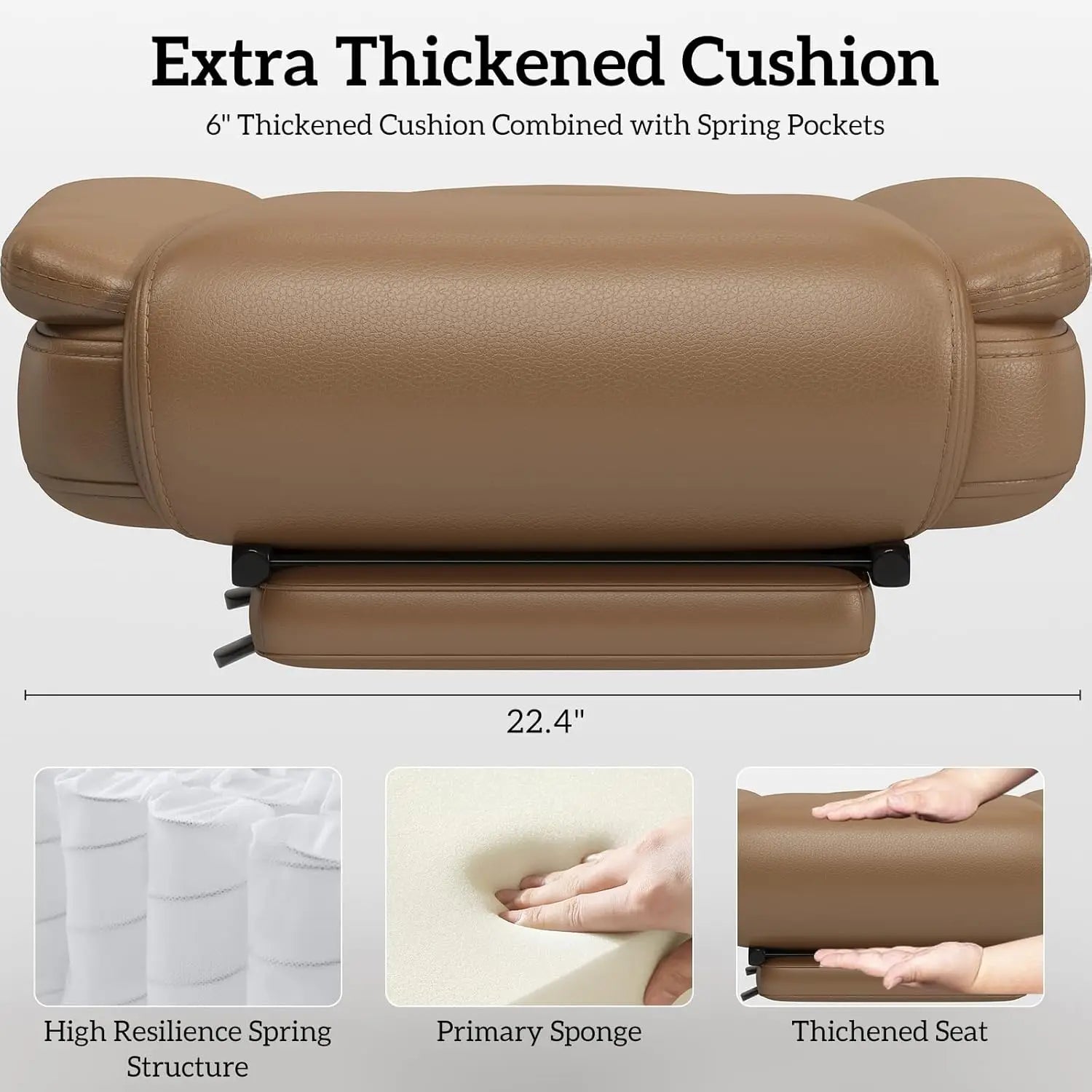 Criss Cross Chair with Wheels, 160°Big and Tall Reclining Office Desk Chair with High Back, Wide Seat, Arms, Footrest, Brown