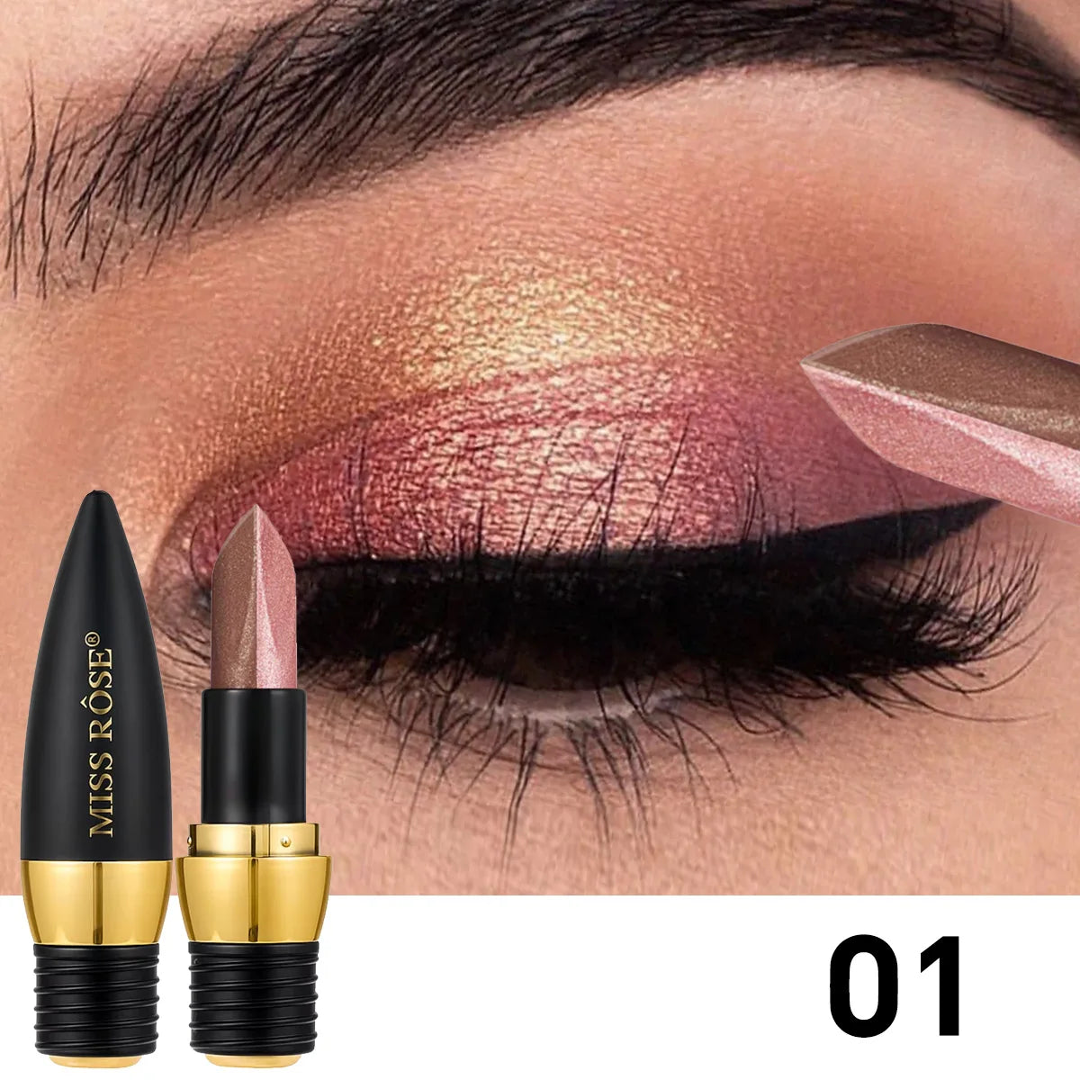 Glitter Eyeshadow Stick Duo Waterproof — Silver | KIMLUD