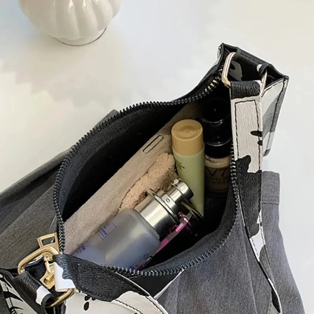 New Shoulder Bags for Women High Quality Zebra Underarm Handbags PU Leather Leopard Armpit Purse Bag