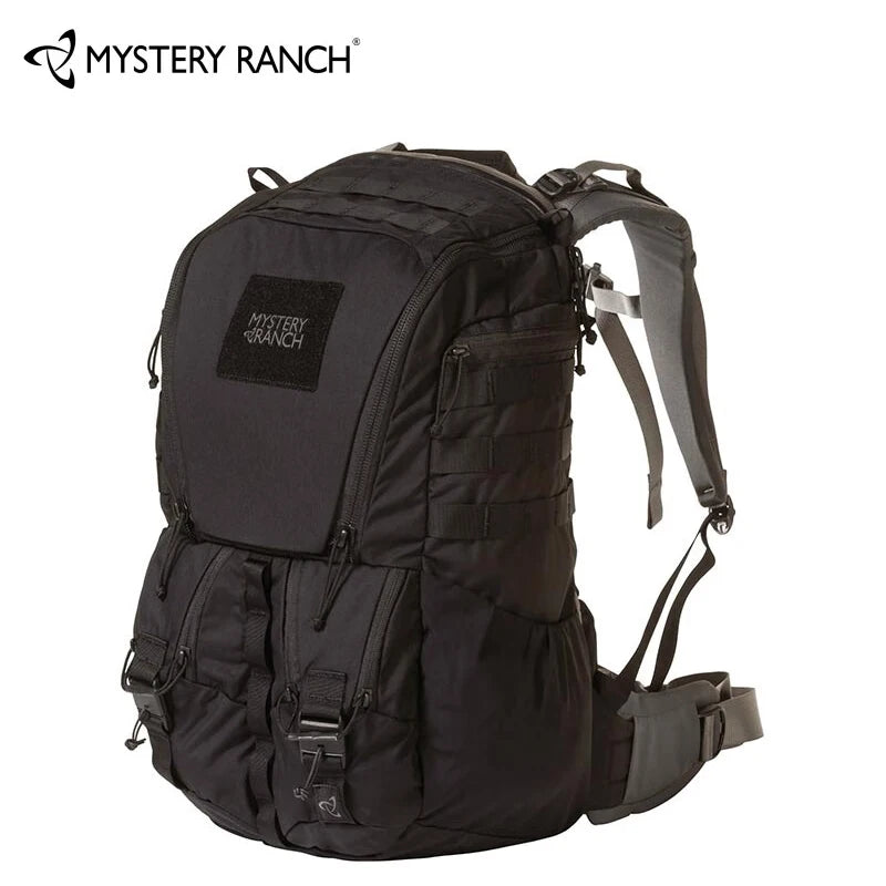 Rugged Backpack Nylon Mountaineering Travel — Black | KIMLUD