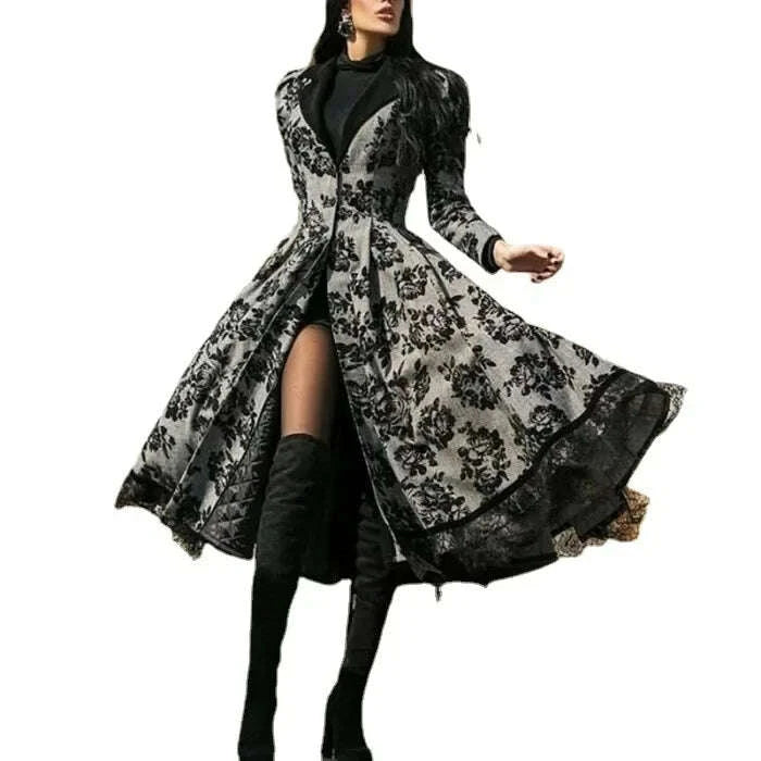ladies-autumn-and-winter-new-lace-patchwork-vintage-long-v-neck-trench-coat，solid-color-print-big-swing-trench-coat-for-womenkimludkimlud-35561450