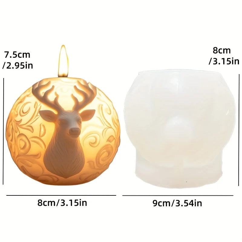 KIMLUD, Santa Claus Sleigh Spherical Candle Silicone Mold Santa Claus Elk Scented Candle Mould Santa Claus Sleigh Resin Plaster Molds, KIMLUD Womens Clothes