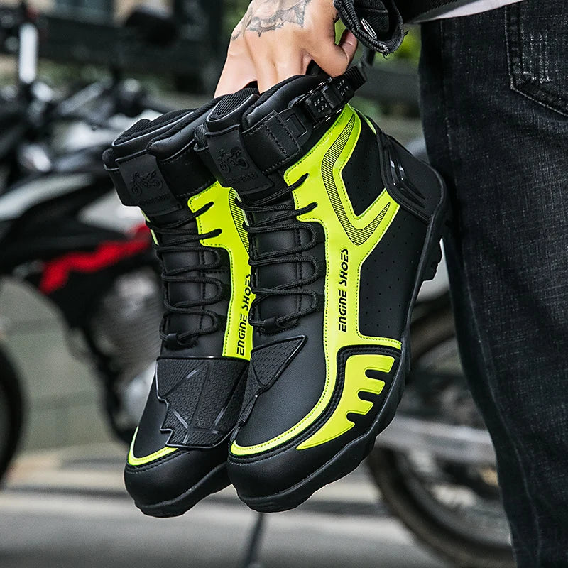 Motorcycle Boots Men Breathable Anti Slip Motorbike Cycling Ankle Length Shoes Man Motorcycle Riding Boots Motos Sports Boot