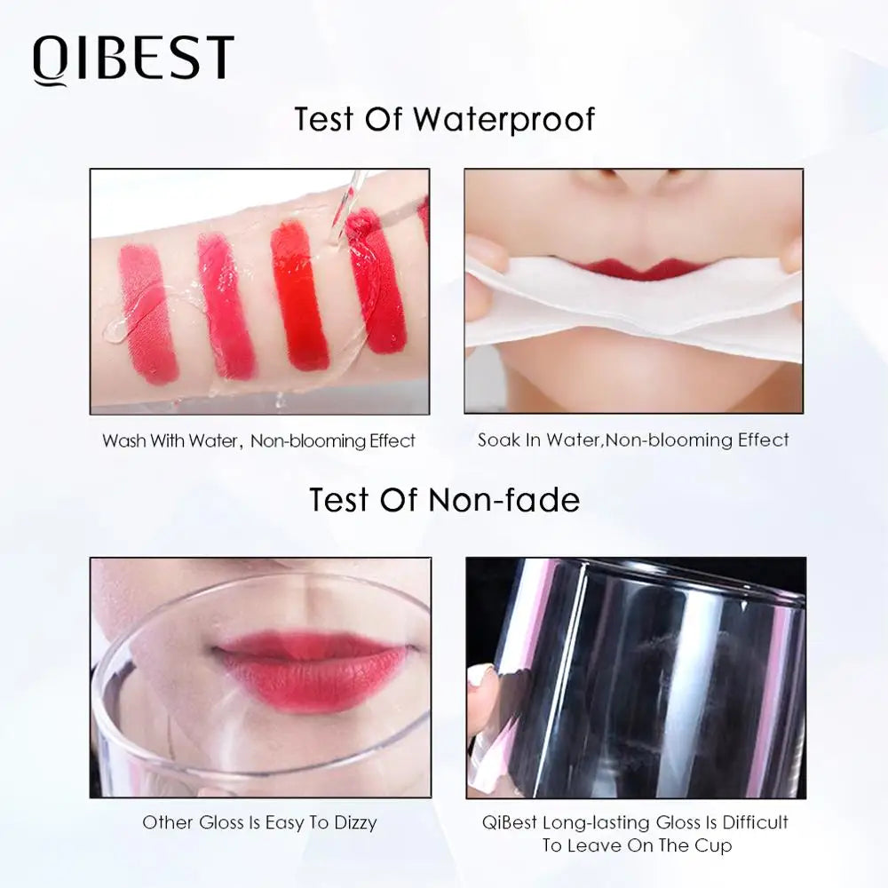 Matte Liquid Lipstick Velvet Finish Waterproof Long-Lasting Lip Stain — Red | KIMLUD