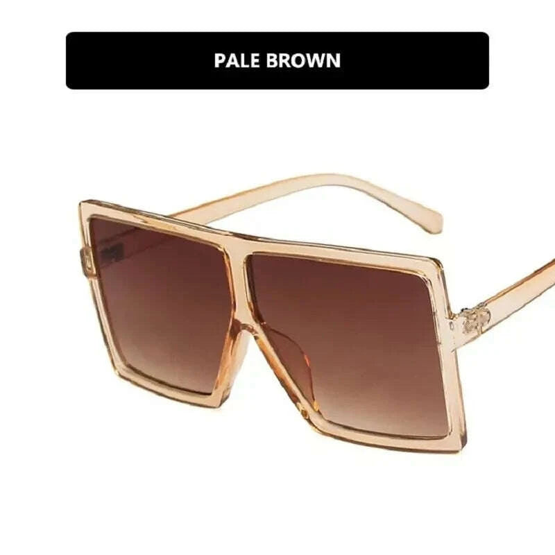 KIMLUD, Oversized Shades Sunglasses Woman Black Fashion Square Sun Glasses For Female Big Frame Vintage Gradient Sexy Oculos De Sol, KIMLUD Womens Clothes