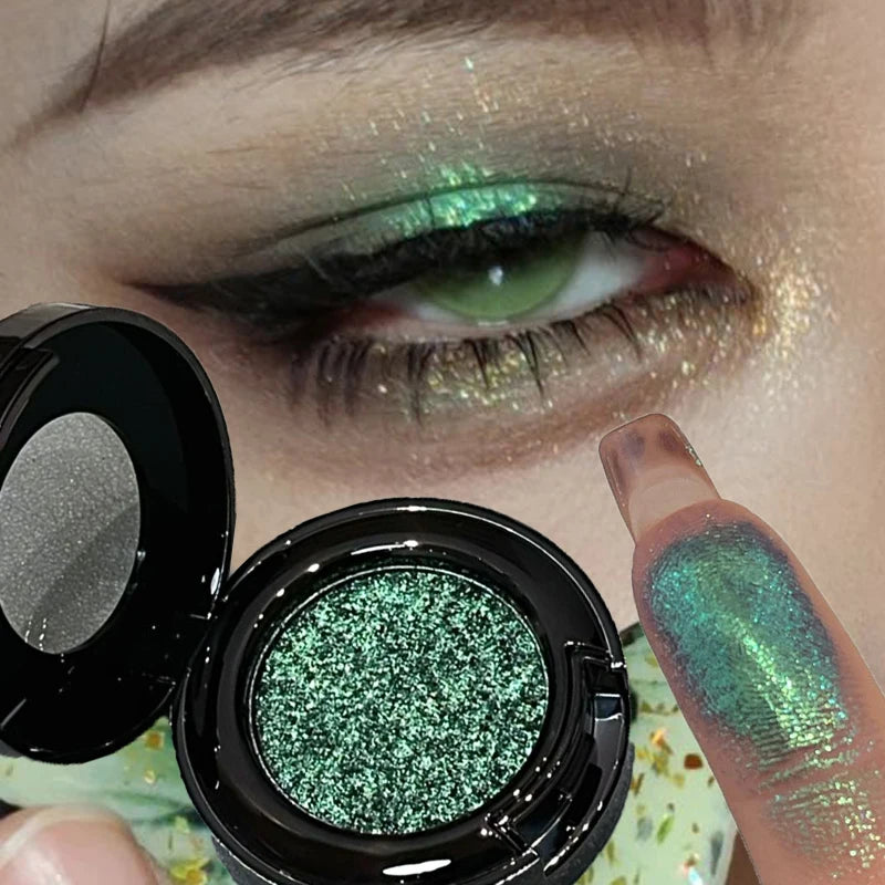 Metallic Glitter Smoked Green Eyeshadow Cream Chameleon Blue Sparkling Shimmer Highlighter Eyeshadow Palette Eye Shadow Makeup