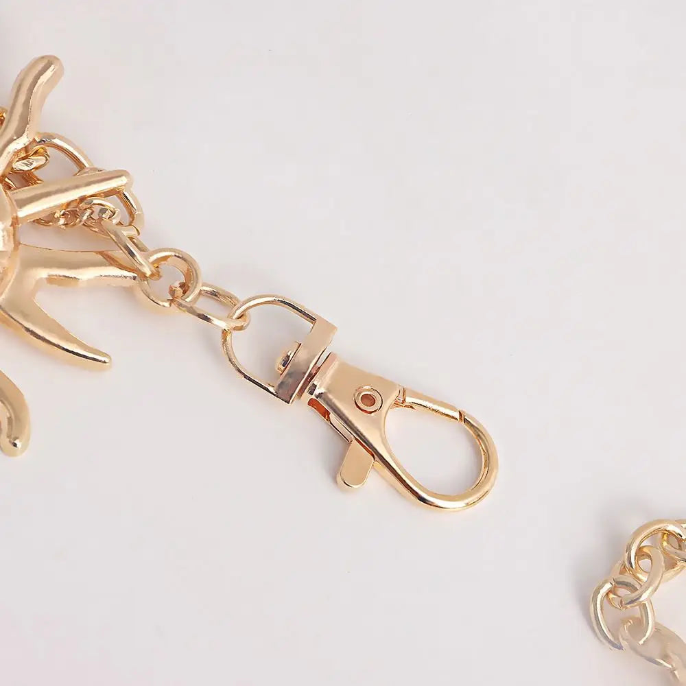 Metal Waist Chain Belt Punk Hip Hop Style — Gold | KIMLUD