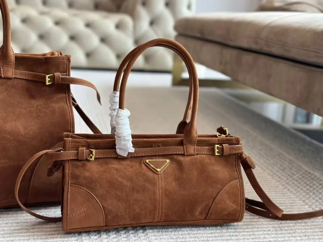 KIMLUD, 2025 New Casual Versatile Leather Belt Buckle Suede Retro Underarm Bag Premium Texture Niche Handbag Crossbody Bag Shoulder Bag, KIMLUD Womens Clothes