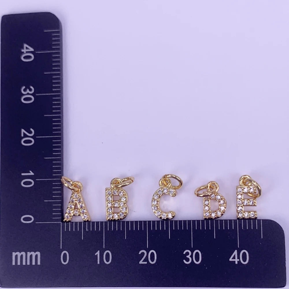 Gold Plated Initials Pendant Alphabet CZ Zircon — Gold | KIMLUD