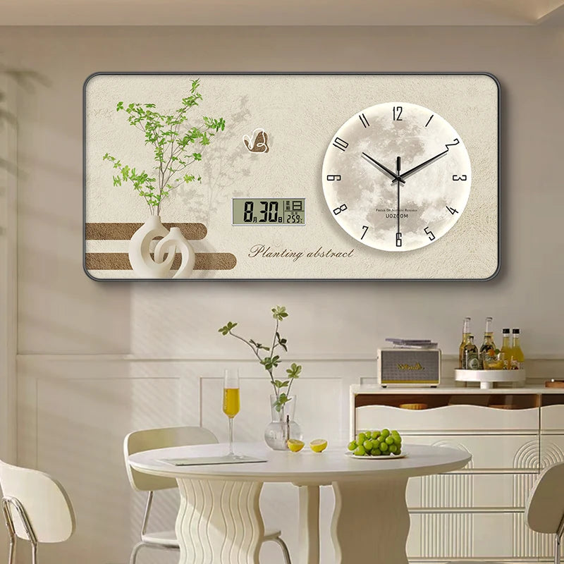 Acrylic Nordic Wall Clock Geometric Frame — Ivory-Cream | KIMLUD