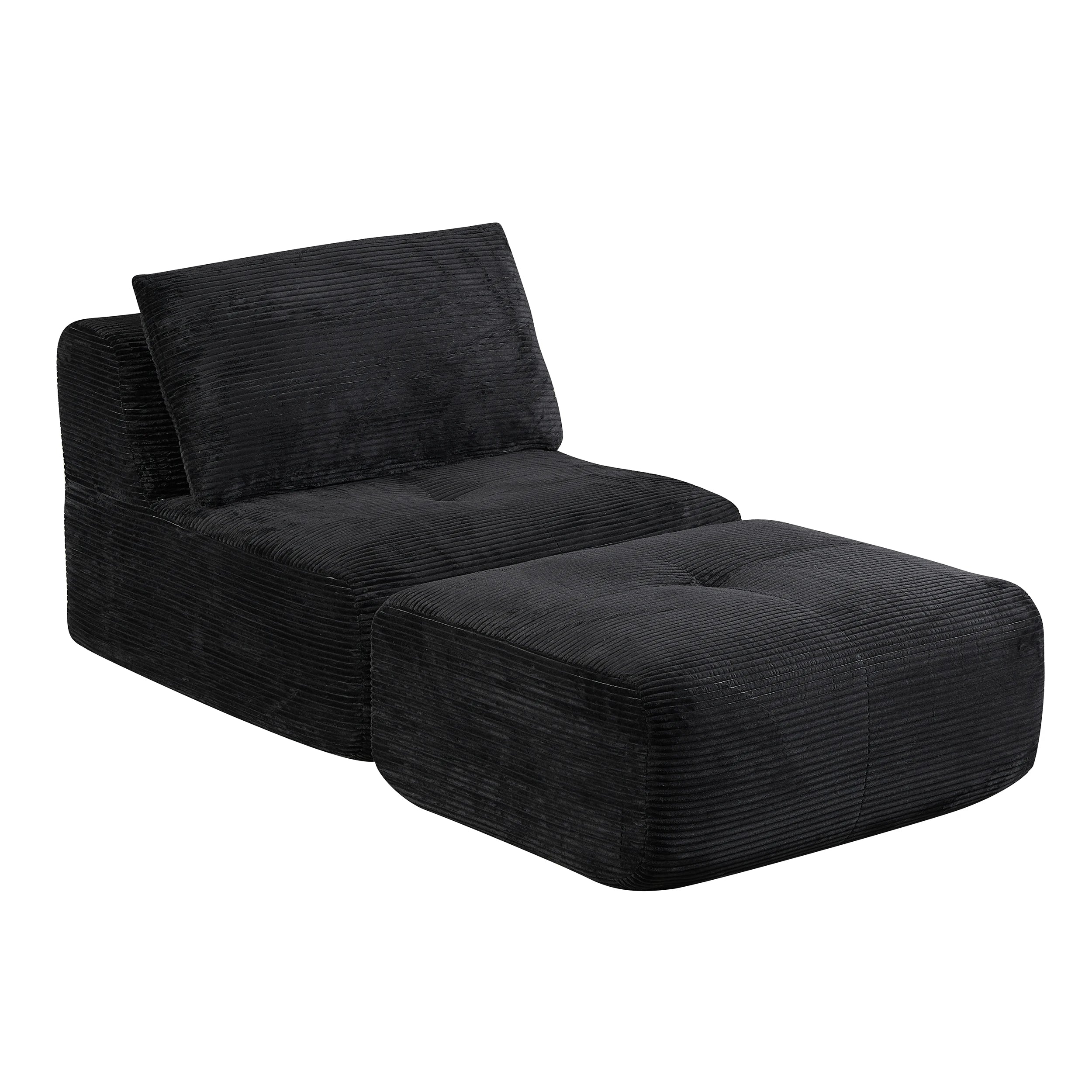Corduroy Sofa Bed，Comfortable Small Single Sofa，Compression Sofa Seat，Foldable Lounger for Bedroom, Guest Room or Living Room