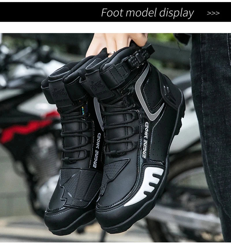 Motorcycle Boots Men Breathable Anti Slip Motorbike Cycling Ankle Length Shoes Man Motorcycle Riding Boots Motos Sports Boot