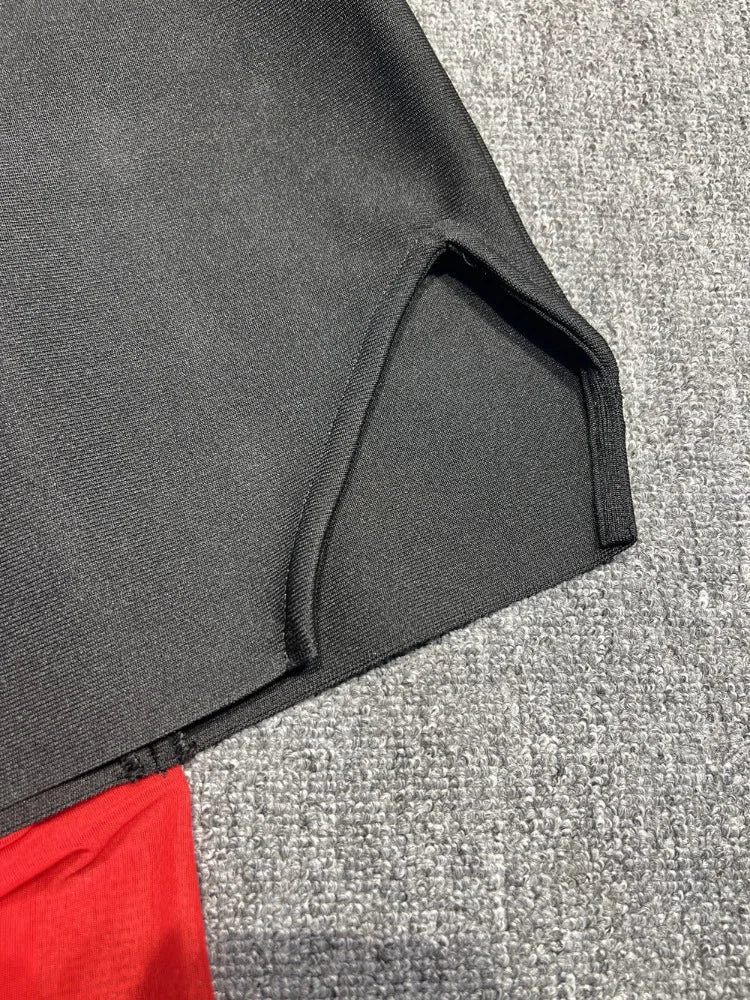 BEVENCCEL 2023 New in Sexy Black Women's Spaghetti Strap V-Neck Bodycon Mini Bandage Dress Elegant Party Celebrity Club Dresses