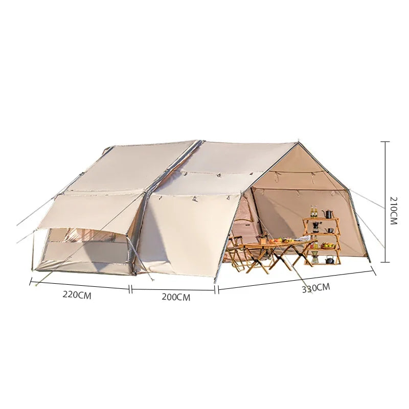 A Inflatable Camping Outdoor 2 Rooms 3-5 People  Air Pump Inflatable Cabin House Tent