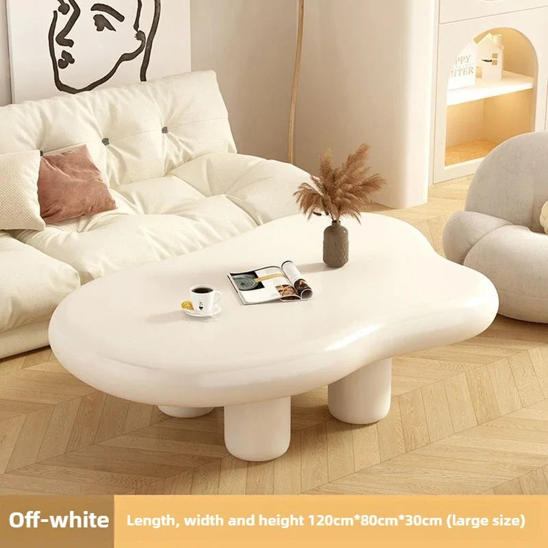 Cream Simple Modern Tea Coffee Table Clouds Tea Table House Lonely Wind Nordic Home Living Room Small Apartment Shaped Furniture