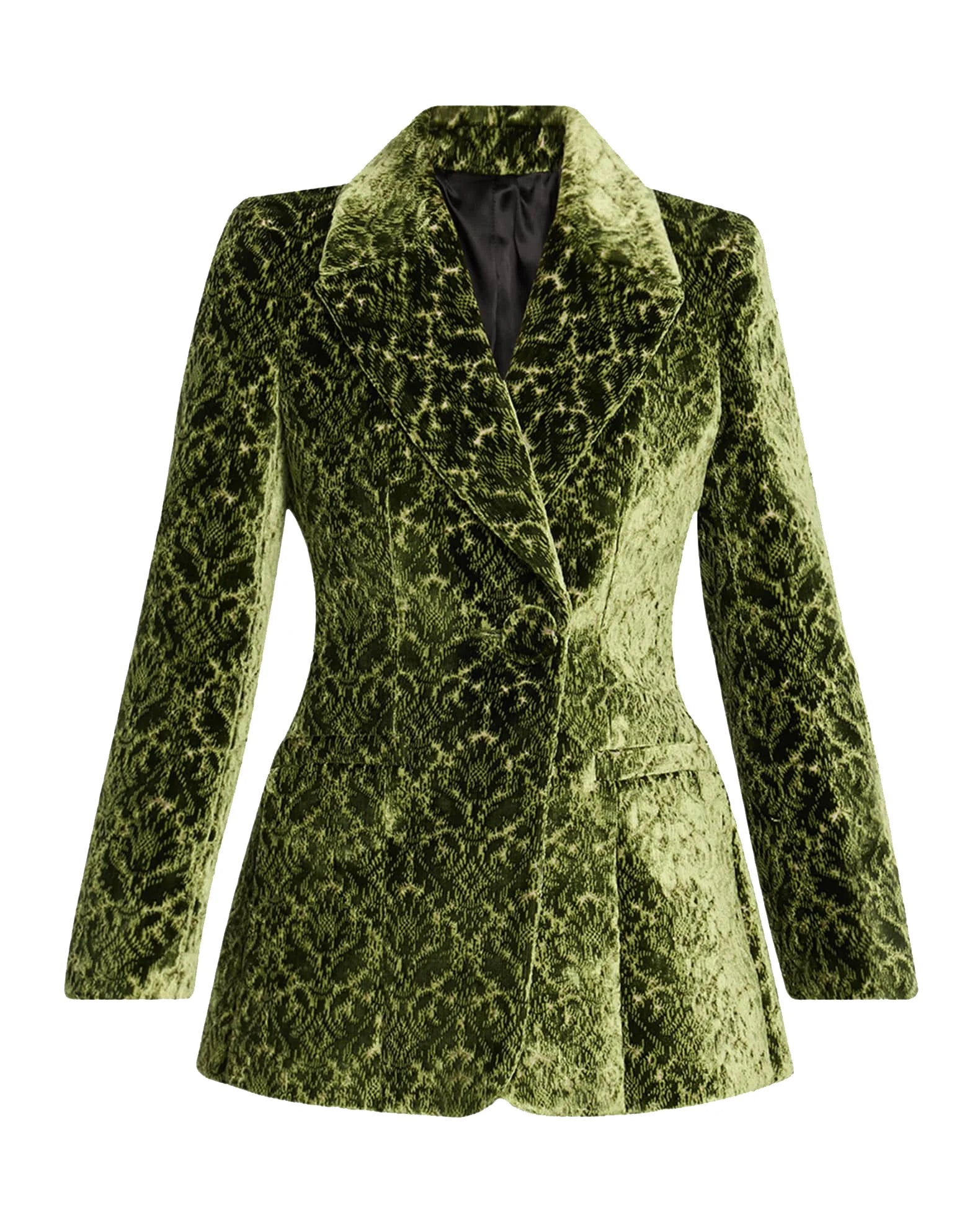 Velvet Two-Piece Pleated Blazer Set — Green | KIMLUD