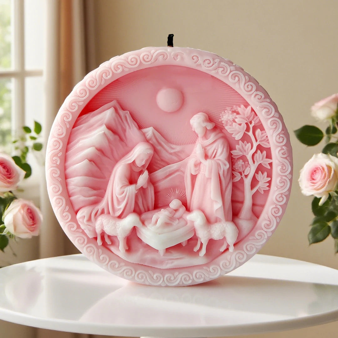 KIMLUD, DIY Jesus Family Aroma Candle Silicone Mold Handmade Soap Plaster Epoxy Ornament Mold Chocolate Biscuit Baking Mould, KIMLUD Womens Clothes