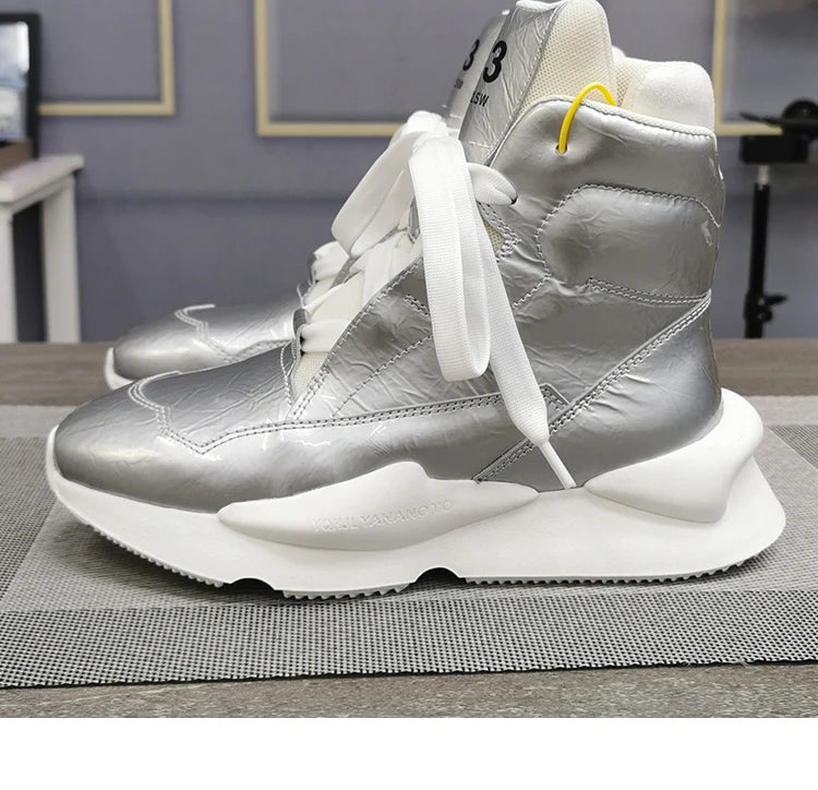 Cow Suede High-Top Sneakers Original Design — Slate Gray | KIMLUD