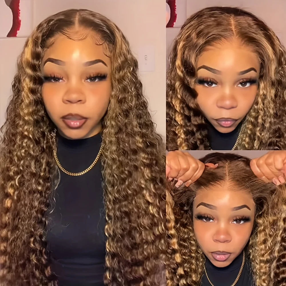 Lace Front Wig – Deep Wave – Remy Human Hair – Ombre | KIMLUD