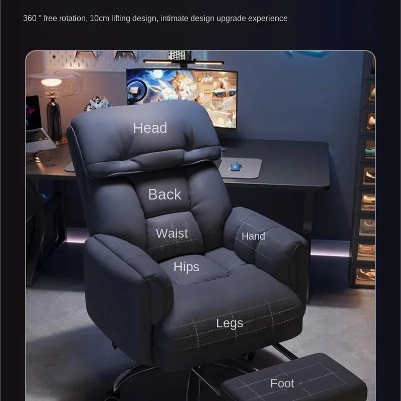 Office Chair – Ergonomic Big and Tall – Adjustable Footrest | KIMLUD