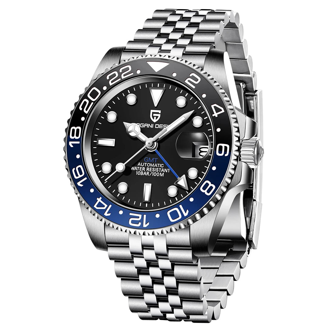 PAGANI DESIGN New NH34 Fully Automatic Mechanical Watch Men's Luxury Sapphire Glass 40MM Ceramic bezel GMT Watch 100M Waterproof