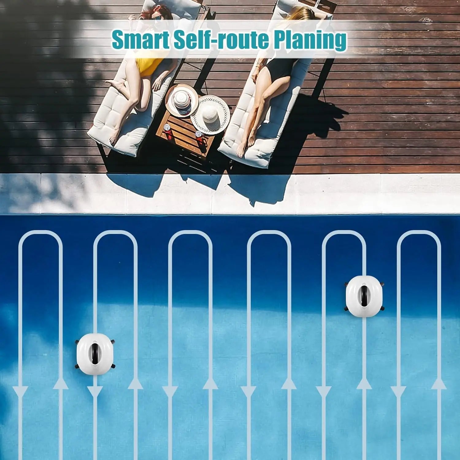 Robotic Pool Vacuum, Cordless Pool Cleaner with 120 Mins Runtime, Auto-Parking, 2.5h Fast Charging, Ideal for Above Ground Pool