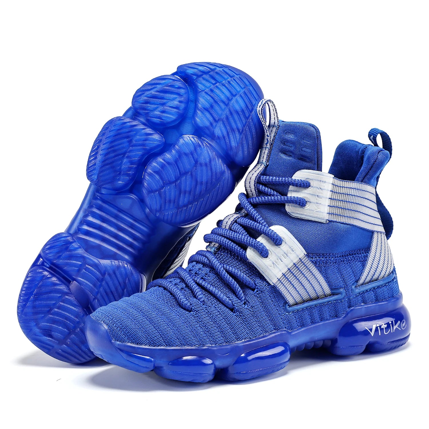 Kids Basketball Shoes High-top Sports Shoes Sneakers Durable Lace-up Non-Slip Running Shoes Secure for Little Kids Big Kids and