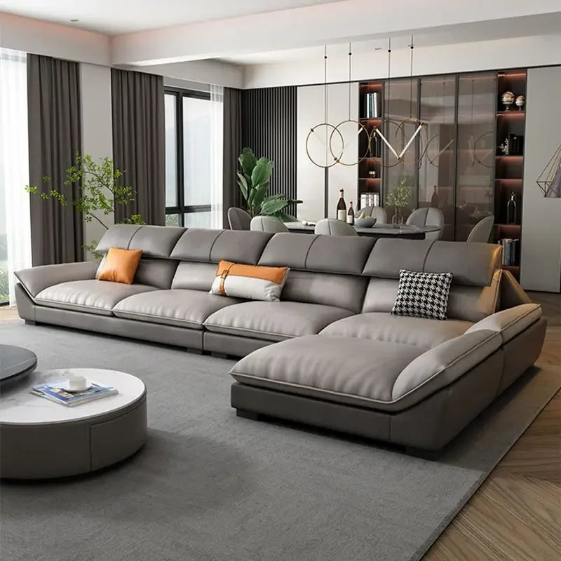 z Modern Home Decoration Microfiber Fabric Furniture Modern Luxury L-Shaped Sofa Living Room Combination Sofa