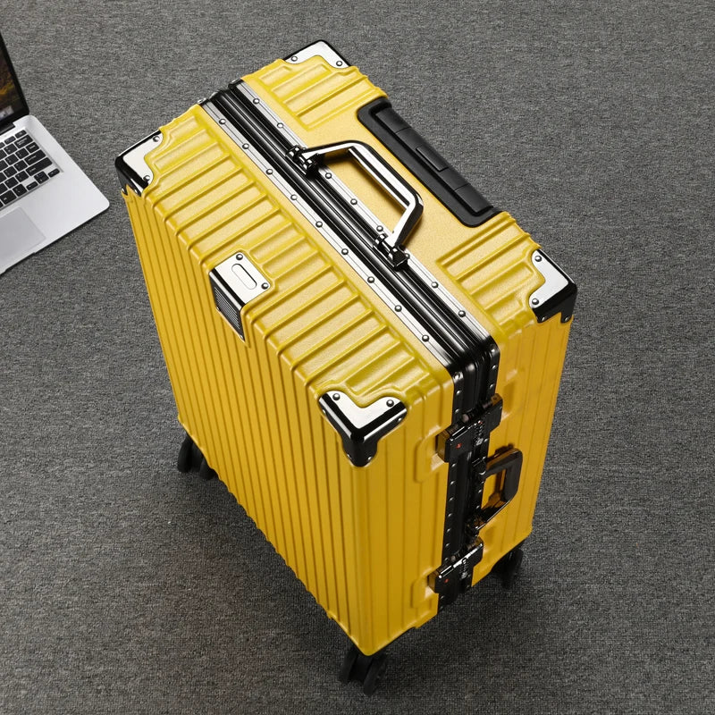 Travel Suitcase Aluminum Frame 20 Inch Carrier Suitcase 0n Wheels Durable Password Suitcase 26/28/30  Large Capacity Luggage