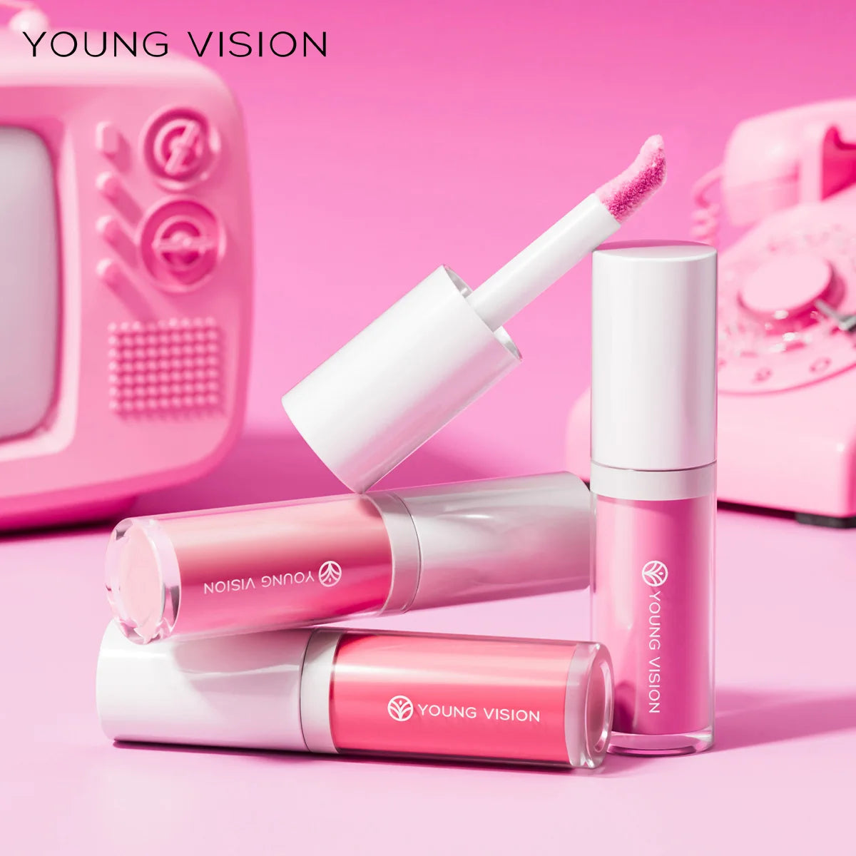 YOUNG VISION 3 Colors Lightweight Moisturizing Liquid Blush for Lips & Cheeks Highlighting & Color Showing Blush