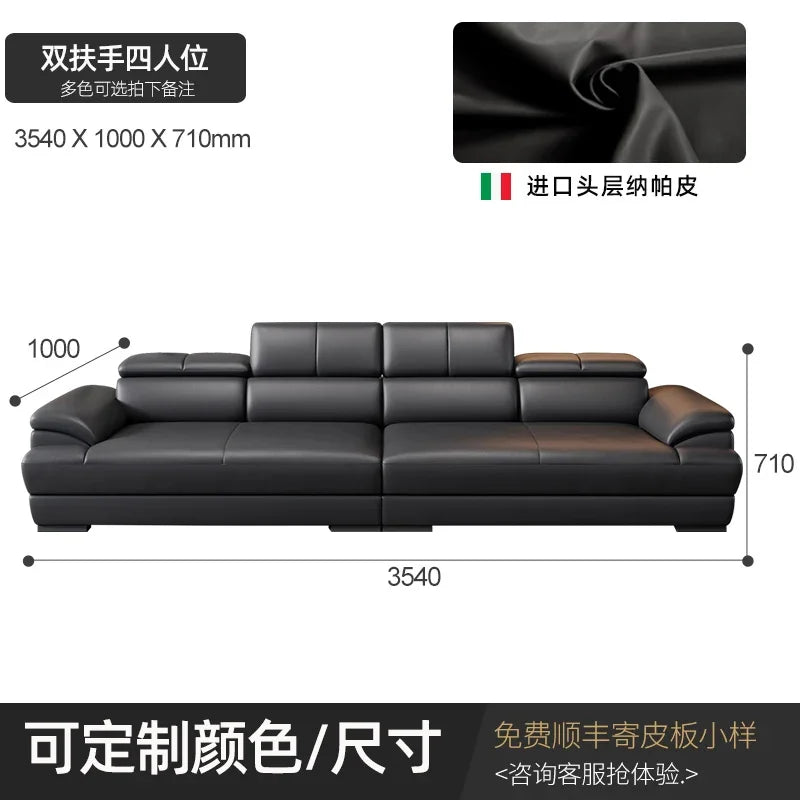 Minimalist Modern Sectional Sofa Modular Design — Deep Black | KIMLUD