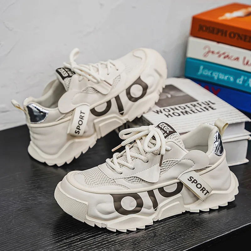 Big Size 39-47 Mens Vulcanized Shoes Summer Veatile Mesh Breathable Sneakers Trendy Men Tenrsnis Running Shoes Zapatillas Hombre
