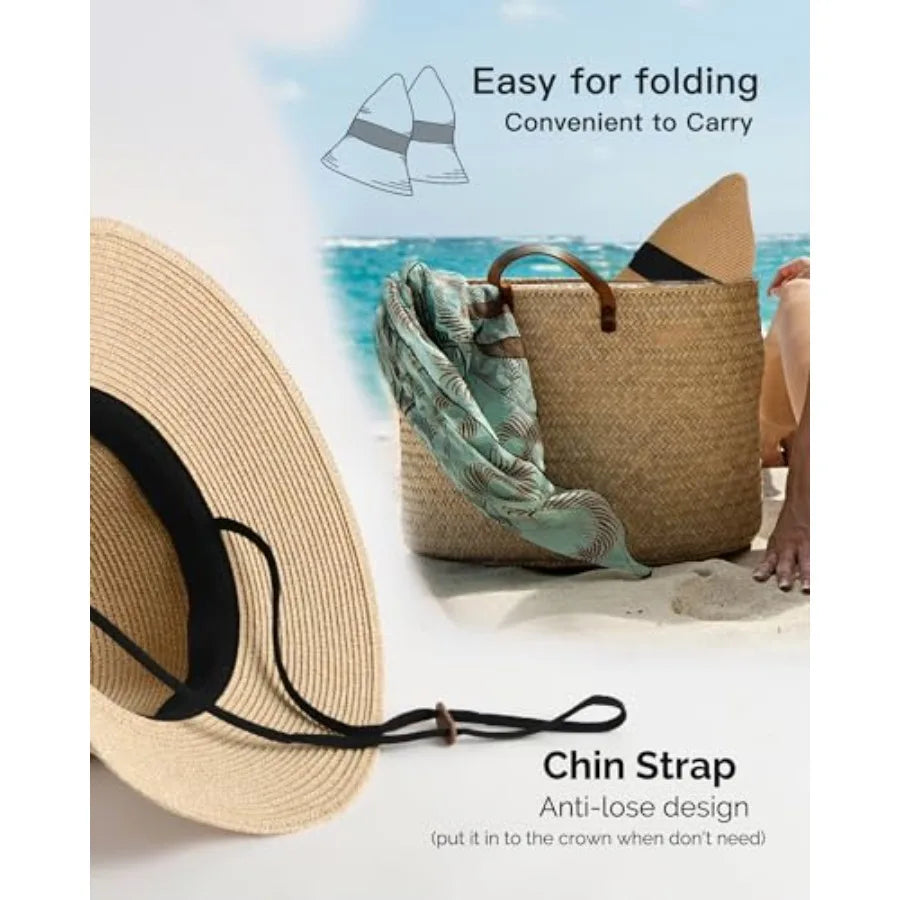 Linen Packable Sun Hat — Natural Beach Style Travel | KIMLUD
