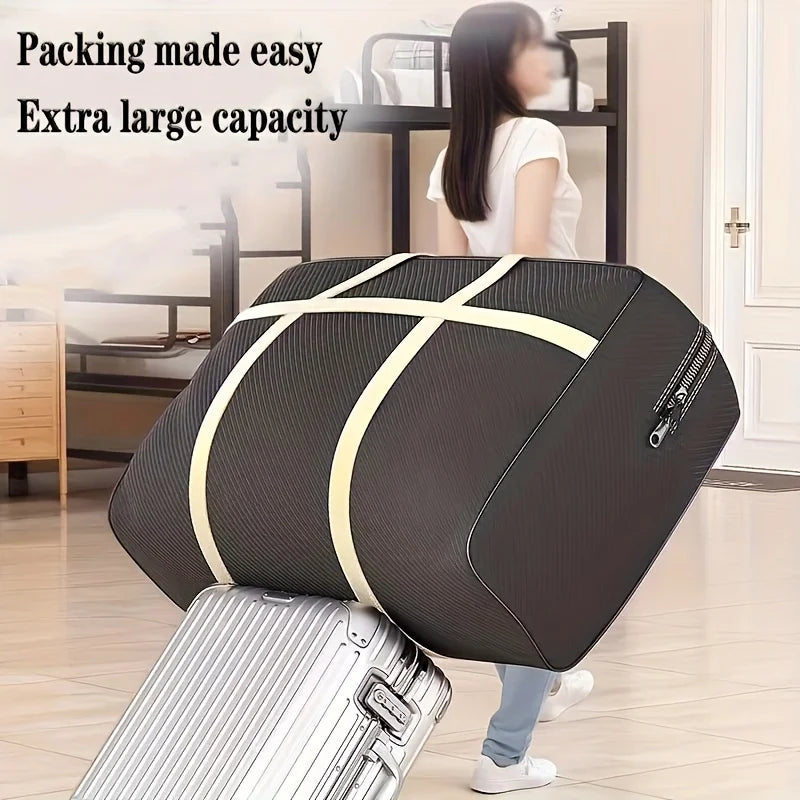 Oxford Cloth Solid Storage Bags For Travel — Black | KIMLUD