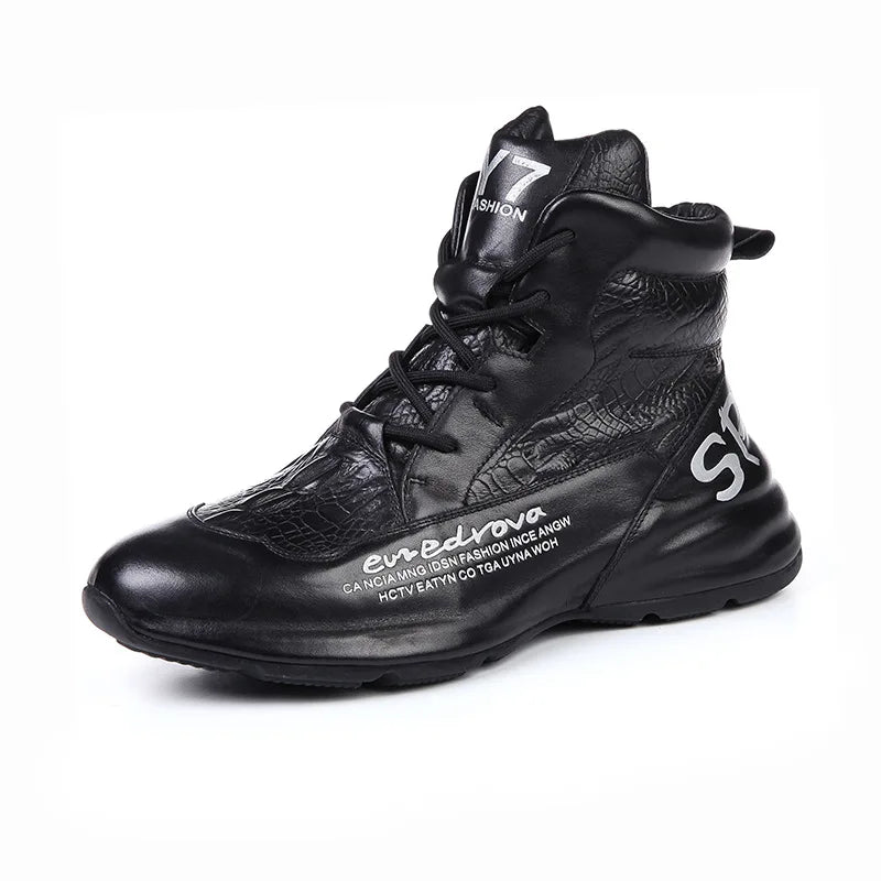 Ankle Boots – Winter Fleece – Crocodile Leather | KIMLUD