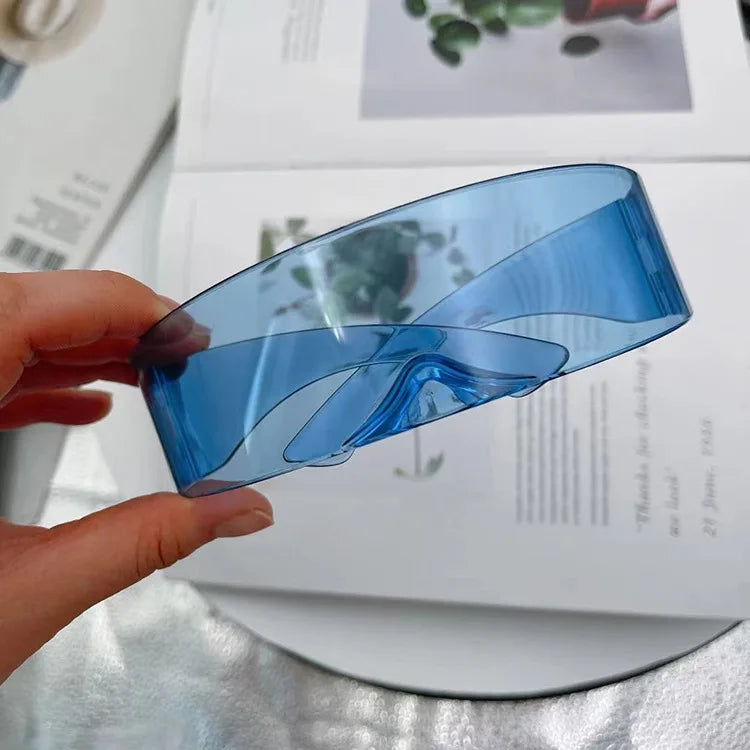 New Arrival Y2k women Sunglasses Laser Eyeglasses technological sense Mirrored Lens Eyewear Glasses integrated Men sun glasses