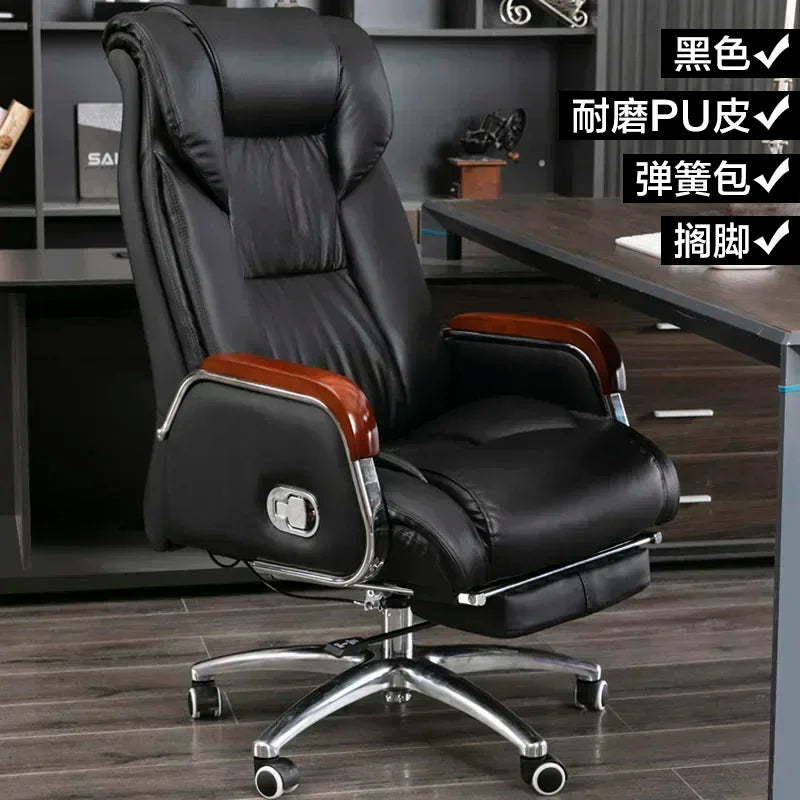 Retro Executive Leather Chair Armchairs Editor Choises Fashion Aluminium Office Chair Working Relax Silla Escritorio