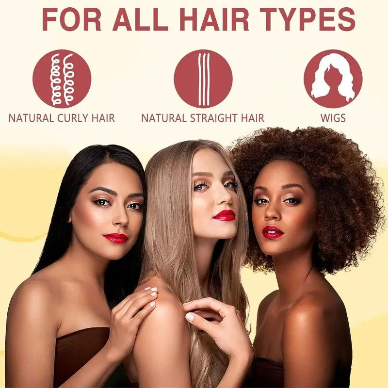 Heat Protection Spray Hair Serum Set With Brush And Sleep Bonnet — Clear | KIMLUD