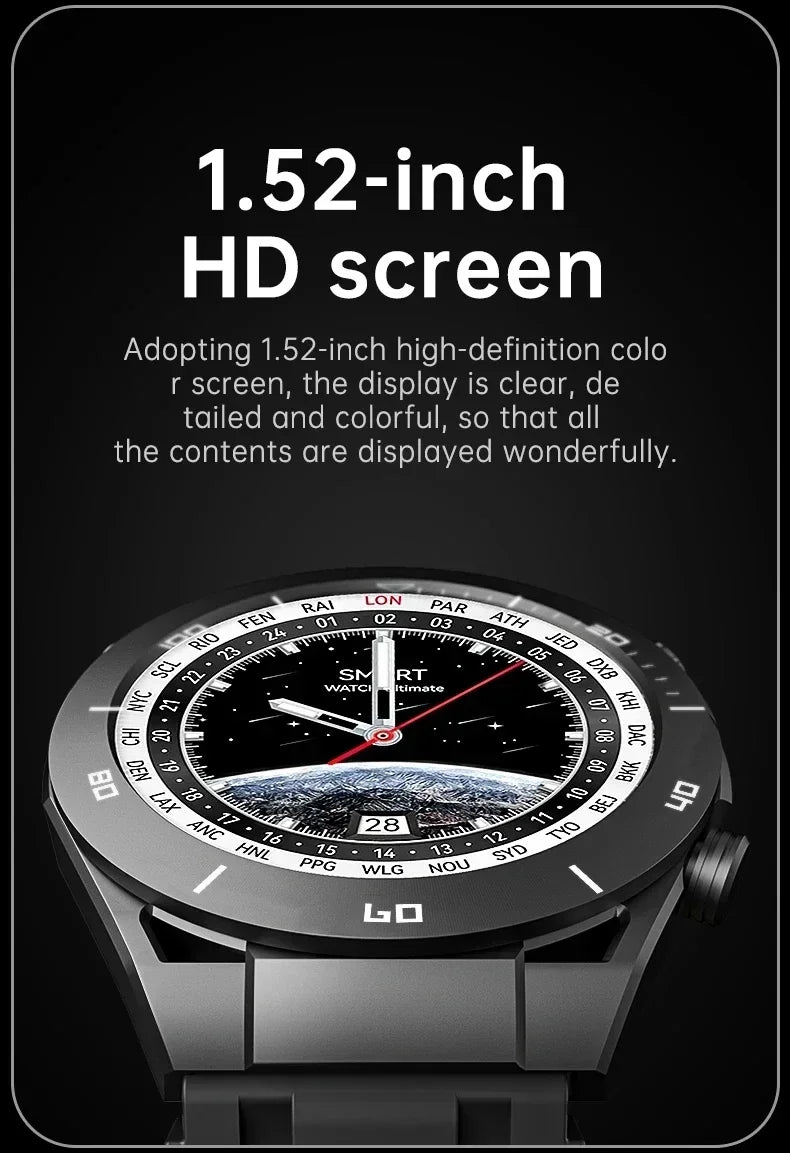 2025 New Bluetooth Call Smart Watch Men For Huawei AMOLED HD Large Screen Heart Rate NFC IP68 Waterproof GPS Sports Smart Watch