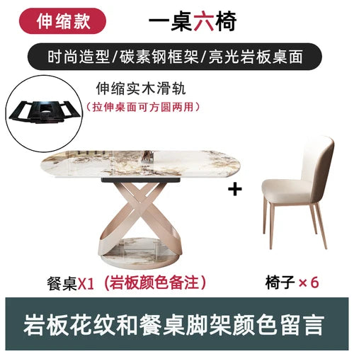 Nordic Extension Dining Table Oval Living Organiser Chair Dining Table Modern 6 Seater Muebles Para El Hogar Kitchen Furniture