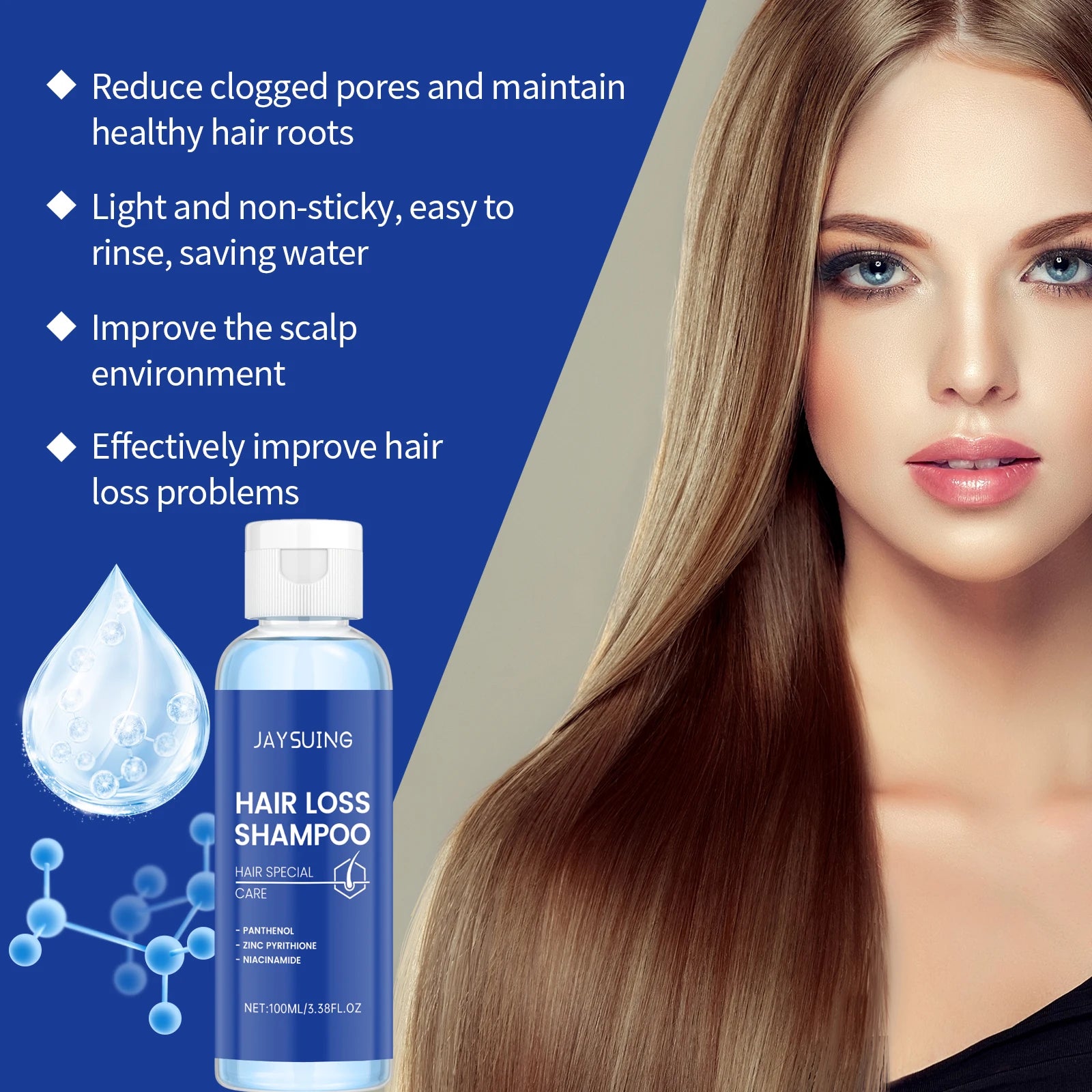 Copper-Peptide Hair Care Set — Shampoo Serum Spray Oil For Scalp Nourishment — Cobalt Blue | KIMLUD